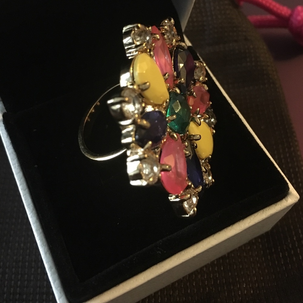 KATE SPADE NY RARE KALEIDOSCOPE FLORAL JEWEL RING - Picture 4 of 4